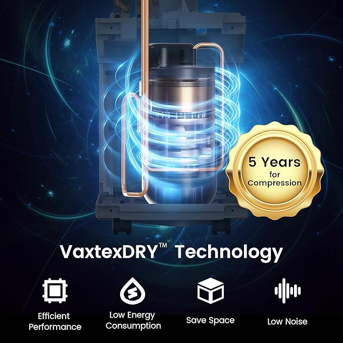 3,500 Sq.Ft Most Efficient Energy Star 2024 Dehumidifier, Vellgoo Max 60 Pint/D (Standard 35 Pint/D) Compressor Dehumidifier with Drain Hose, Intelligent Humidity Control for Basement, Home, Bedroom