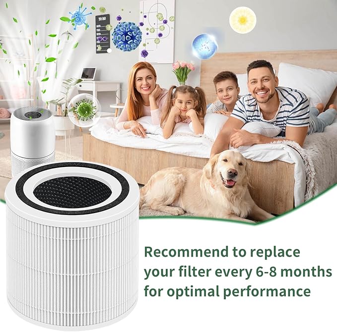 Premium Core 300 Replacement Filter for LEVOIT Core 300, Core 300S, Core P350, Core300-P,Core300-RF Air Purifier. 3-in-1 H13 Grade True HEPA Filter.2 Pack.