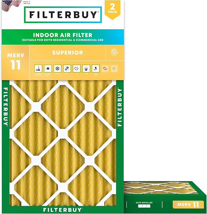Filterbuy 14x30x2 Air Filter MERV 11 Superior Pet & Allergy Defense, by Filterbuy