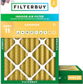 Filterbuy 14x20x4 Air Filter MERV 11 (MPR 1200) Allergen Defense Replacement (2-Pack), Electrostatic Pleated HVAC AC Furnace Filters, Made in USA (Actual Size: 13.50 x 19.50 x 3.63)