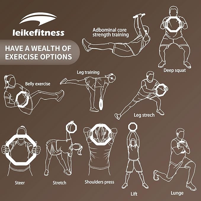 Leikefitness Weight Ring 2-in-1 Kettlebell & Dumbbell, cast Iron+PVC Coating, Yoga Exercise, Aerobics, Core Training, 4 in a Set (0.33LB + 5.5LB + 7.5LB + 10LB)-FlexoryFit
