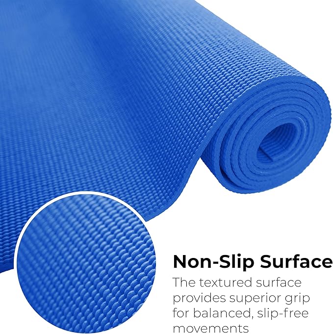 Hello Fit 10-Pack Yoga Mat, 68" x 24" Non Slip Exercise Mat, 4mm Thick Gym Mat for Fitness and Stretching, Bulk Non Toxic Yoga Mats for Schools and Studios-FlexoryFit