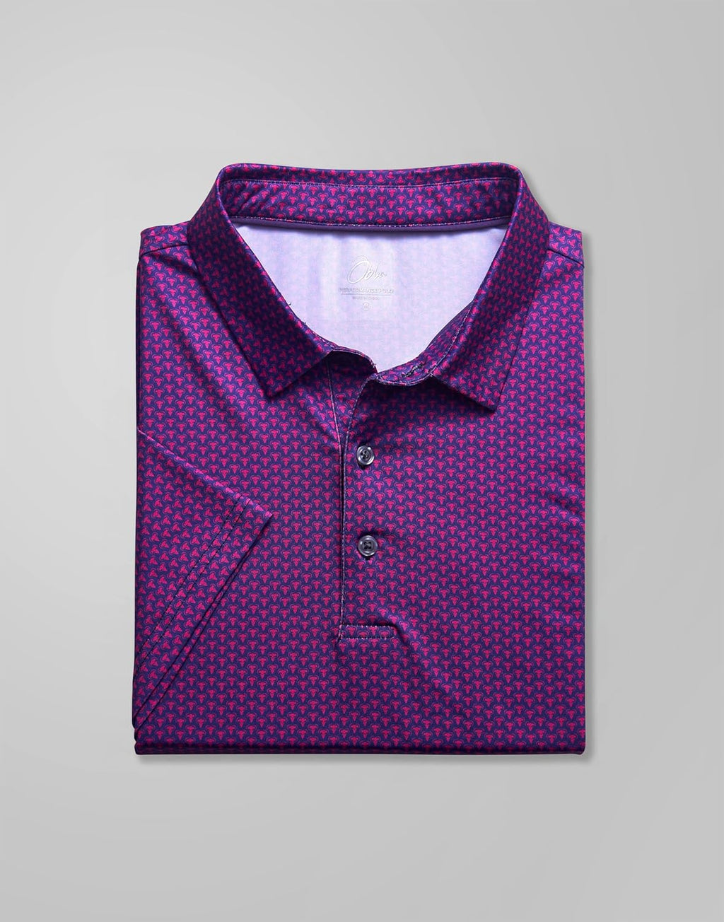 Obla Mens Golf Polo Shirts Short Sleeve Dry Fit Performance Moisture Wicking Casual Print Collared Golf Shirts for Men