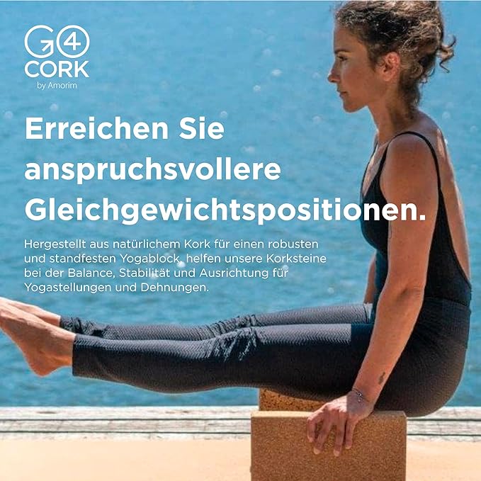 Go4Cork Cork Yoga Block for Yoga, Pilates & Meditation | Non-Slip, Hypoallergenic, Sustainable, Non-Toxic Yoga Block-FlexoryFit