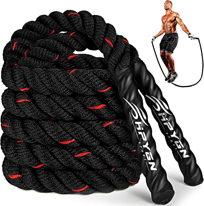 HPYGN Jump Rope, Weighted Jump Rope for Men women, 2.8lb 3.8lb 5lb Heavy Skipping Rope for Exercise, Adult Jumpropes for Home Workout, Improve Strength and Building Muscle,Total Body Workout Equipment-FlexoryFit