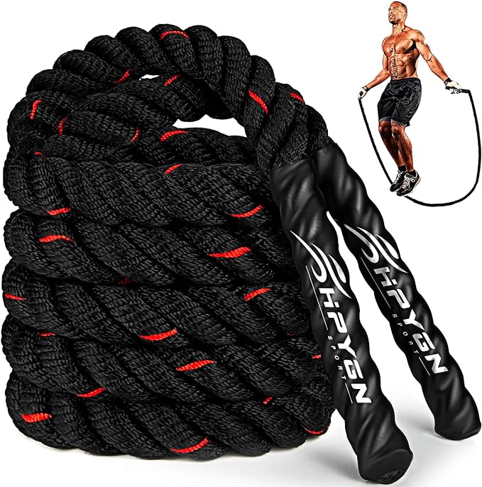 HPYGN Jump Rope, Weighted Jump Rope for Men women, 2.8lb 3.8lb 5lb Heavy Skipping Rope for Exercise, Adult Jumpropes for Home Workout, Improve Strength and Building Muscle,Total Body Workout Equipment-FlexoryFit