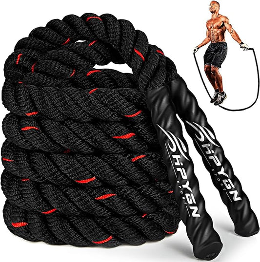 HPYGN Jump Rope, Weighted Jump Rope for Men women, 2.8lb 3.8lb 5lb Heavy Skipping Rope for Exercise, Adult Jumpropes for Home Workout, Improve Strength and Building Muscle,Total Body Workout Equipment-FlexoryFit