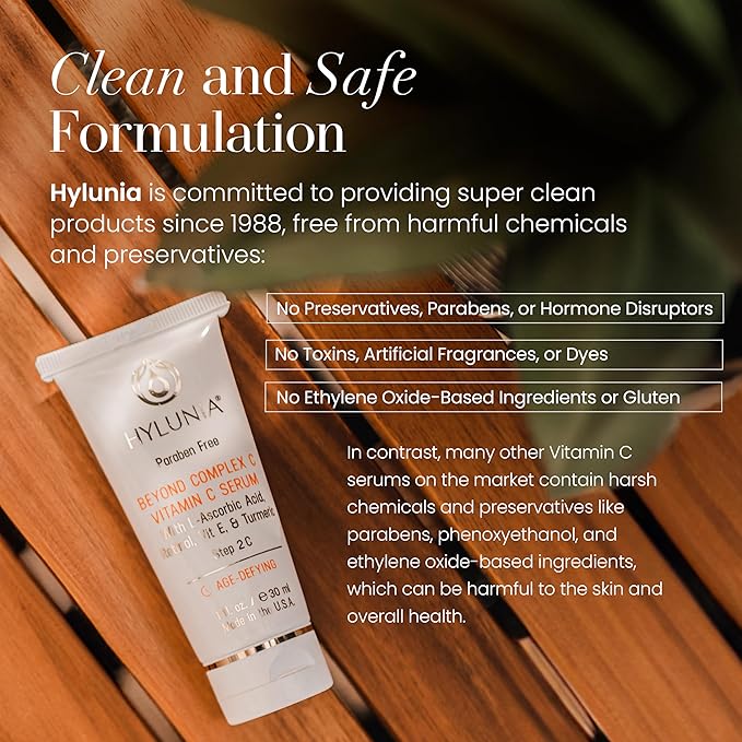 Hylunia Beyond Complex C Vitamin C Serum, 1.0 fl oz - Hydrating, Anti-Aging, Brightening & Nourishing with Hyaluronic Acid - Vegan, Clean & Cruelty-Free Skincare for Radiant Skin-FlexoryFit