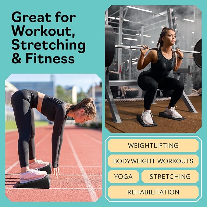 Squat Wedge - Squat Wedge Block 520 LBS Weight Capacity - Slant Board for Calf Stretching - Calf Stretcher Slant Board - yoga blocks-FlexoryFit