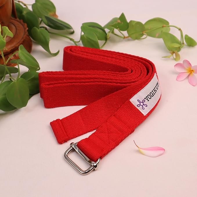 Yoga Strap - Adjustable D-Ring Buckle Yoga Belt for Pilates, Gym Workouts, and Physical Therapy | Improves Sitting Posture for Women & Men-FlexoryFit