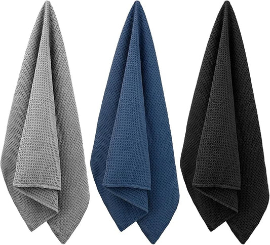 Microfiber Gym Towels for Working Out, Quickly Dry Yoga Hand Towels for Men & Women Tennis, 16 Inch x 27 Inch, 3 Pack, Multicolor-FlexoryFit