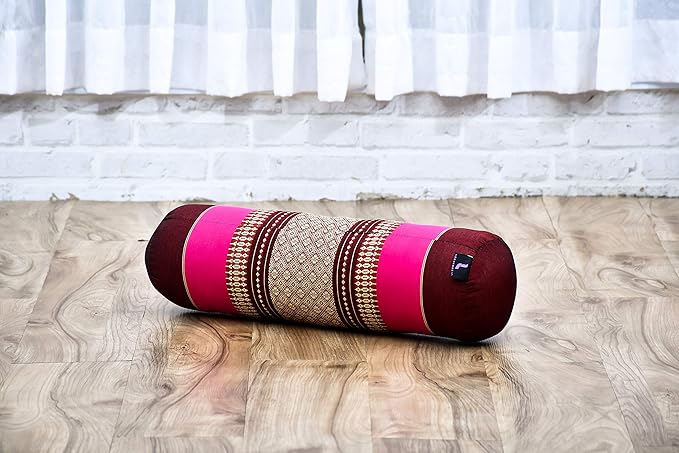 Leewadee Small Yoga Bolster – Shape-Retaining Cervical Neck Roll, Tube Pillow for Comfortable Reading, Kapok Filling, 22 x 6 x 6 inches-FlexoryFit