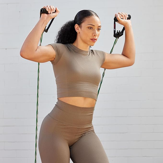 SPRI Braided Xertube Resistance Bands – Premium Exercise Band for Men & Women – Workout Equipment for Home Gym Fitness Training – Comfort Grip for Strength, Weights, and Resistance-FlexoryFit