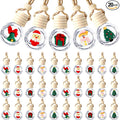 BBTO 20 Pcs Hanging Car Air Freshener Car Diffuser Bottles Bulk Christmas Empty Glass Perfume Bottle Freshener Clear Diffuser Bottle Pendant for Essential Oil Fragrance Aromatherapy Bottles Ornament