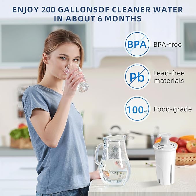 Water Filter Replacement for Brita Stand Pitchers,8 Packs Water Filters Fit for Brita OB03, Classic 35557, Mavea 107007 by APPLIANCEMATES