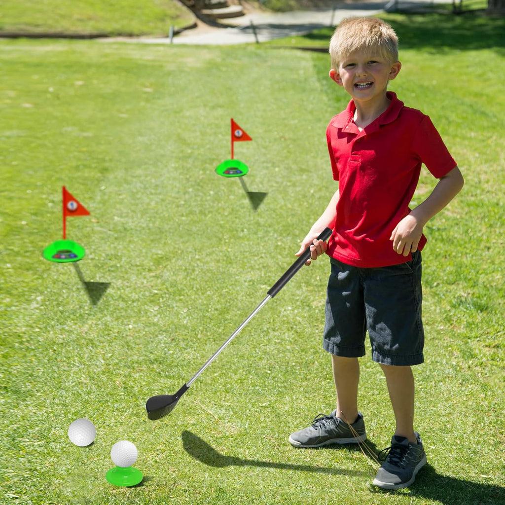 Kids Golf Set with 3 Clubs, 6 Practice Balls, Putting Cups and Flag Poles, Golf Training Kit-Only Right Hand