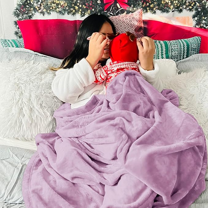 Bedsure Fleece Throw XL Blanket Light Purple - 300GSM Soft Lightweight Plush Cozy Blankets for Bed, Sofa, Couch, Travel, Camping, 50x70 inches