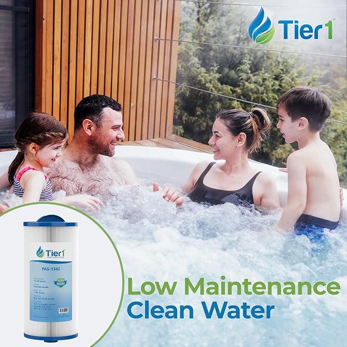 Tier1 Pool & Spa Filter Cartridge 2-pk | Replacement for Jacuzzi J300, J400, 6541-383, Pleatco PJW60TL-OT-F2S, Filbur FC-2715, Unicel 6CH-961, and More | 60 sq ft Pleated Fabric Filter Media