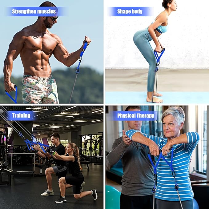 HPYGN Resistance Bands, Heavy Exercise Bands with Handles, Fitness Bands for Working Out, Workout Bands for Men, Weight Bands Set for Muscle Training, Strength, Slim, Yoga, Home Gym Equipment-FlexoryFit