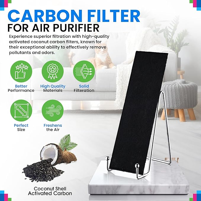 Bagean Carbon Pre Filter 20.5” x 5.7” Compatible with Honeywell Air-Genius Tower Air Purifier Models HFD320 & More - Fits Honeywell K Filter Replacement - Filters Odors & Freshens the Air (4-Pk)