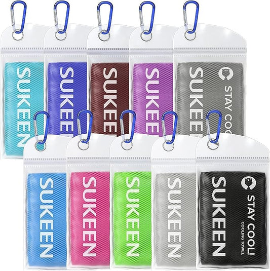 Sukkeen Cooling Towel (40"x12"), Soft Breathable Chilly Microfiber Towel for Yoga, Sports & More Activities-FlexoryFit