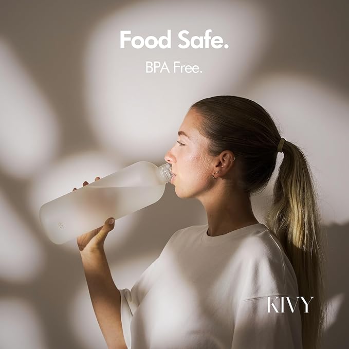 KIVY Tritan Water Bottle 2nd Generation (Black Clear, 50oz)-FlexoryFit