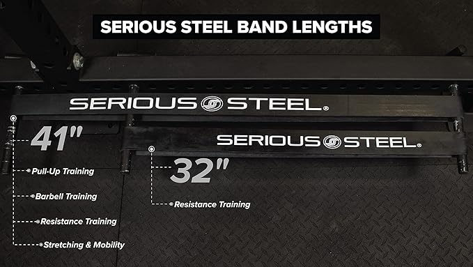 Serious Steel Fitness 32" Resistance Training Bands (Portable Exercise Band System Training Bands- Great for Individuals Under 5'10")-FlexoryFit