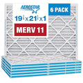 Aerostar 19.875x 21.5x1 MERV 11 - 6 Count - Pleated HVAC, Furnace & Air Conditioner Filters - Removes Dust, Cold & Flu Germs, Lint, Mold, Pet Dander, Allergy-Causing Pollen, Smog & Smoke
