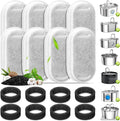 8 Pack Cat Water Fountain Filters, Replacement Filters & Pre-Filter Sponges for 3.2L/108Oz & 67oz/2L Stainless Steel Pet Fountain