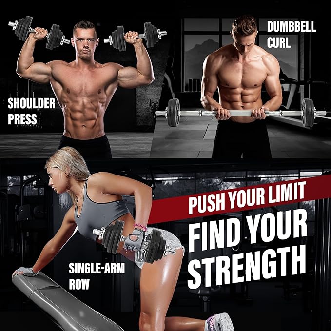 Yes4All Old School Adjustable Dumbbell Set with Weight Plates, Star Lock Collars/Connector, 40lbs to 200lbs Adjustable Weight Plates Set-FlexoryFit