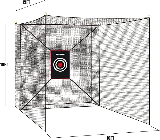 Storgem Golf Batting Cage Net with Extra Striking Net, Net Only, Heavy Duty Golf Hitting Practice Net, Backyard Batting Cage for Sports Training