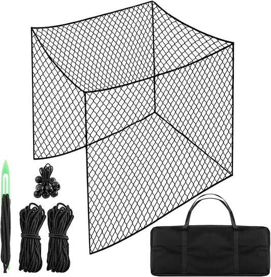 Soulchen 10 Feet Golf Batting Cage Netting Golf Practice Hitting Nets with 12 Spring Snaps 1 Storage Bag 4 Clips 1 Quick Installation Tool 1 Rope for Indoor, Outdoor & Backyard Practicing