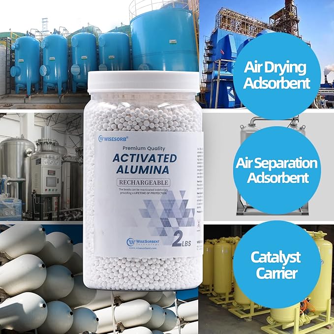 2 LBS Activated Alumina, Alumina Desiccant Great for Filament Drying, Reusable Dessicant Dehumidifiers Desiccant Moisture Absorber Prevent Wet Filament