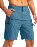 Pudolla Men's Hiking Cargo Shorts 9" Lightweight Outdoor Work Shorts for Men Travel Golf Camping Casual with 5 Zipper Pockets