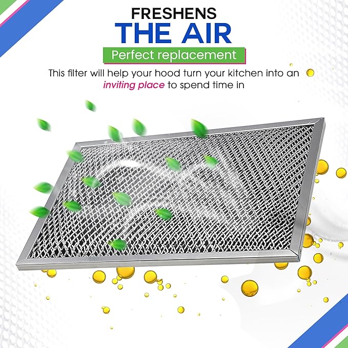 Bagean Stove Hood Vent Filter 8.50" x 11.25" LL62F Charcoal Grease Combo - Fits Ductless Broan Range Hood Filter Replacement - Metal Screen Filters Grease and Carbon Freshen Kitchen Stove Air (2-Pk)