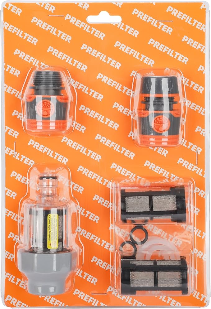 Vertical Garden Hose Filter Kit for High Pressure Washer and Water Spray Gun,Sediment Filter for All 3/4 Inch GHT Thread Garden Hose Quick Connector