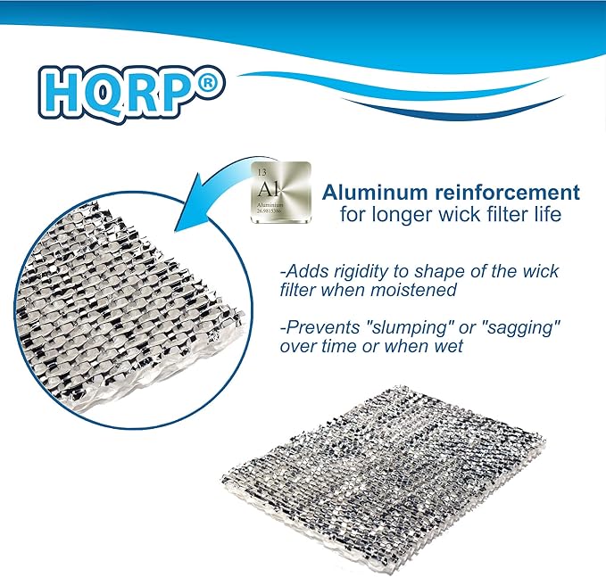 HQRP 4-Pack Wick Filter Compatible with Web Humidifying Floor Vent Register