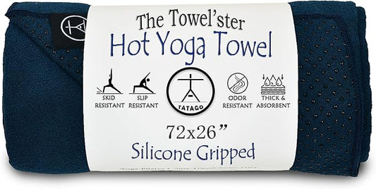 Tatago Hot Yoga Towel Non Slip Grip in 2 Sizes. Premium Yoga Towels for Hot Yoga Non Slip, Hot Pilates Mat Towel or Yoga Mat Towel Thicker, Softer, More Absorbant & Durable!-FlexoryFit