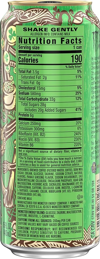 Java Monster Irish Creme, Coffee + Energy Drink, 15 Ounce (Pack of 12)-FlexoryFit