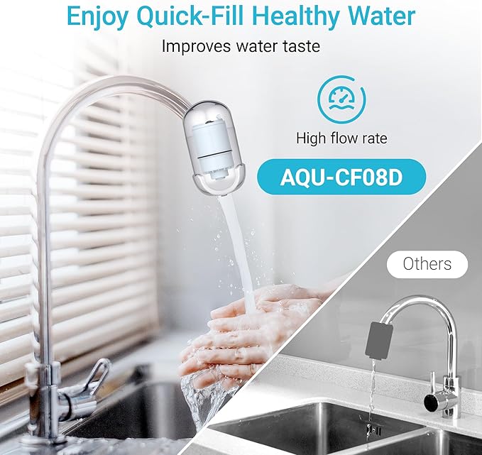 [Alkaline] 3 Pack Faucet Filter Replacement for All PUR®Plus, PUR® Water Filter Replacement, Pur® Filter Replacement RF-9999®, 900-Gallon Long Lifespan, AQUA CREST