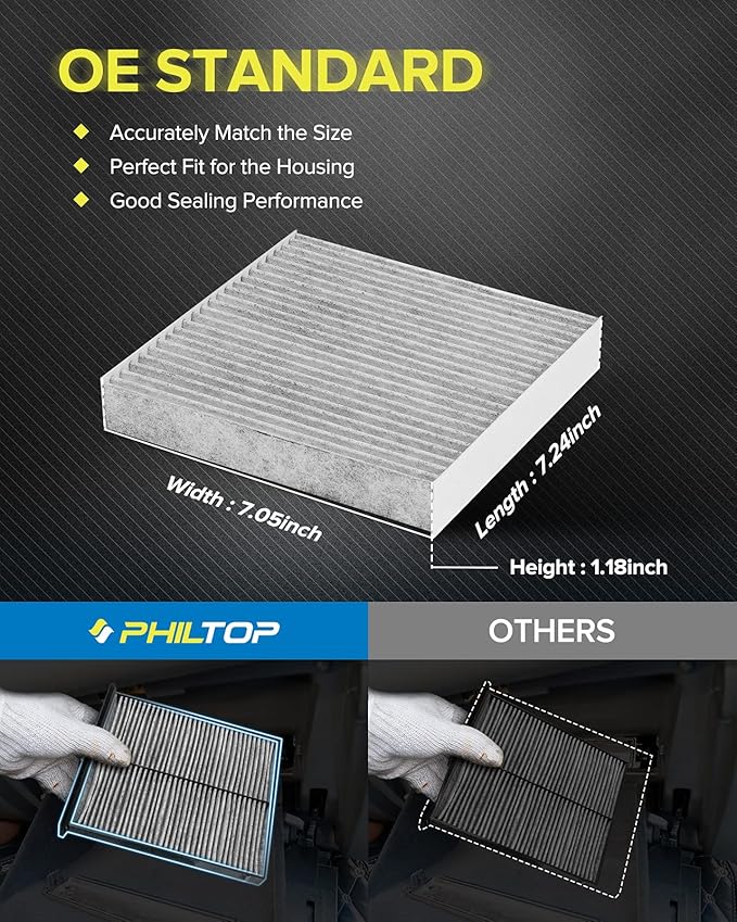 PHILTOP Cabin Air Filter, Replacement for CF10549, Fit, BRZ, FR-S, 86, Premium Cabin Filter with Activated Carbon Filter, Pack of 1