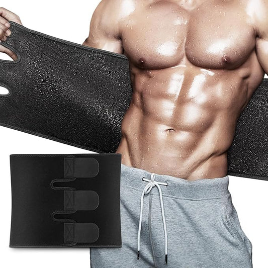 RIYA Waist Trimmer Sweat Waist Trainer for Women and Men Waist Sweat Belt Band Belly Stomach Wrap