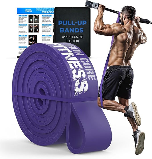 Pull Up Assistance Resistance Bands - Long Loop Power Bands for Men and Women - Strength Power Flexibility Training at Home & Gym - Ebooks & Workout Chart Included by Iron Core Fitness-FlexoryFit