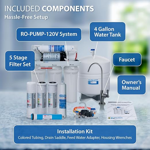 APEC Water Systems RO-PUMP-120V Top Tier Ultra Safe Reverse Osmosis Drinking - Image 5