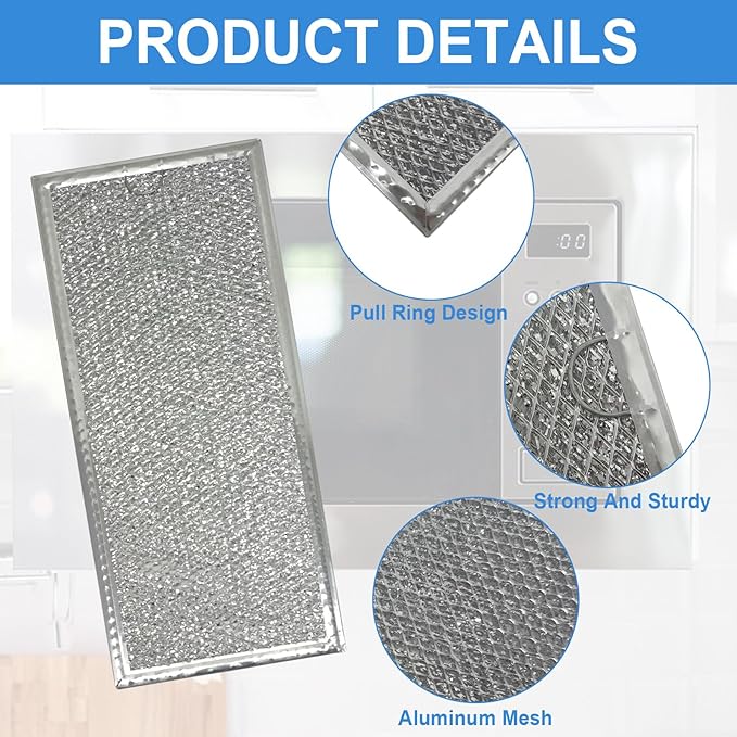 3PCS Microwave Charcoal & Grease Filter Replacement for GE Microwave Filter JVM6175SF1SS JVM6175SK1SS JVM6175SK2SS JVM6175SK3SS Microwave Filters