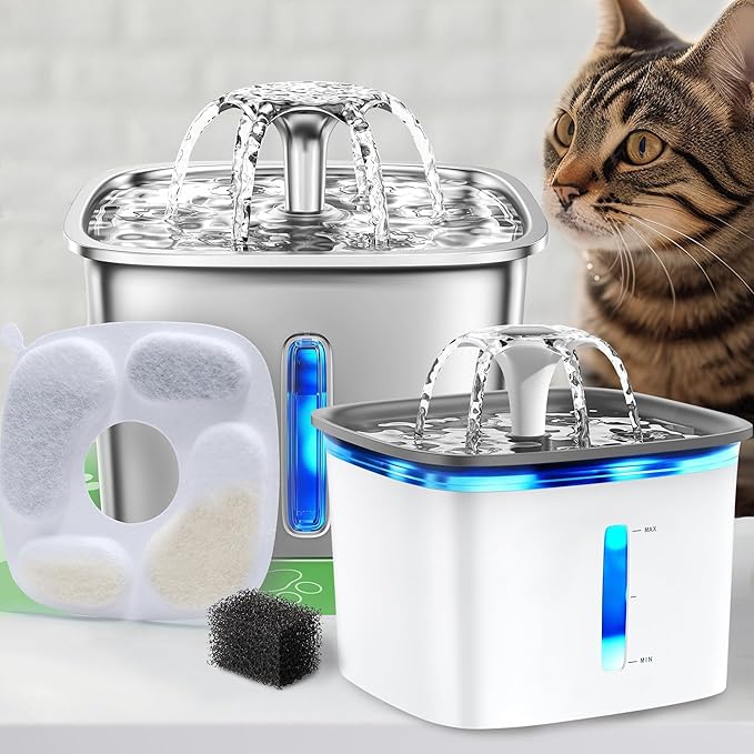 RBAYSALE Cat Water Fountain Filter, 24 Pcs Replacement Filters for 95oz/2.8L Automatic Pet Fountain Cat, Dog Water Dispenser, 3 Triple Filtration System