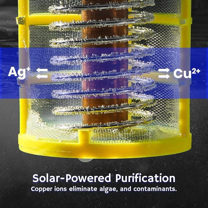 Airthereal C9 Solar Pool Ionizer, Water Purifier for 45,000 Gallons, 85% Chlorine Reduction, Keep Pool Water Crystal Clear, 2-Pack