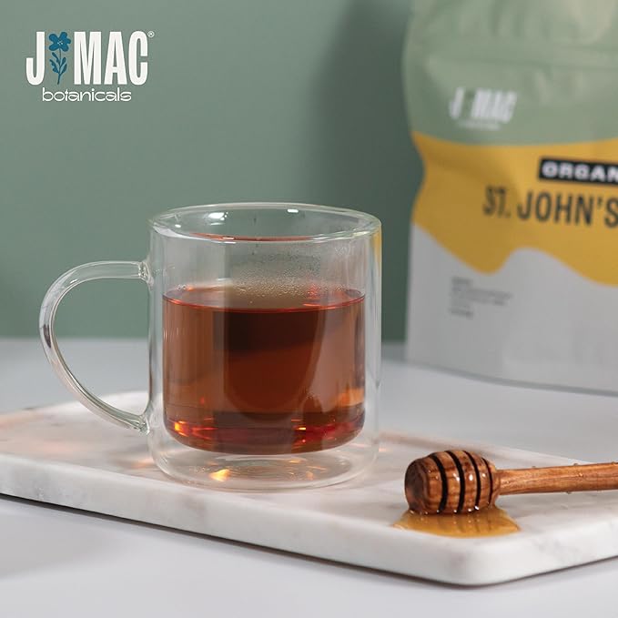 J Mac Botanicals, Organic St John's Wort (16 oz) Hypericum perforatum Loose Leaf Herbal Tea-FlexoryFit