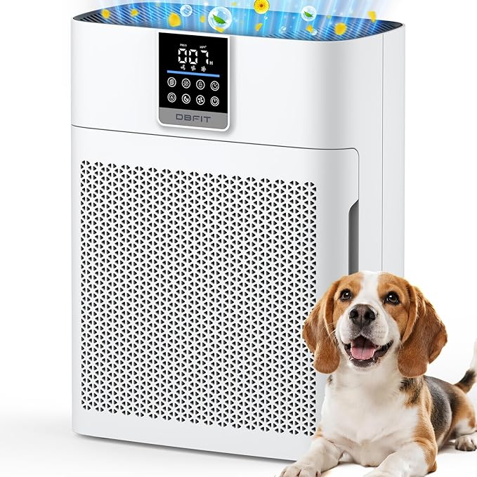 Air Purifiers for Home Large Room up to 2180 Sq Ft, DBFIT HEPA Air Purifier with Washable Nylon Pre-Filter, PM2.5 Air Quality Sensor, Aroma, Air Cleaner for Pet Hair, Odor, Smoke, Dust, Pollen AP2410