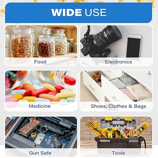 LotFancy Silica Gel Packets, 10 Gram 30 Packs Rechargeable Desiccant Dehumidifier, Indicating (Orange to Dark Green), Moisture Absorbing Bag for Clothes Shoes Ammo Storage